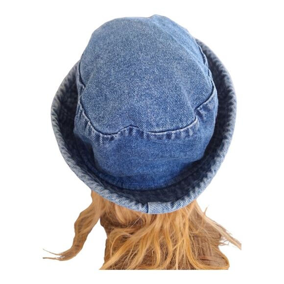 KC Caps Headshots Denim Bucket Hat Duffys Love Shack St. Thomas Y2K vented - Picture 8 of 13